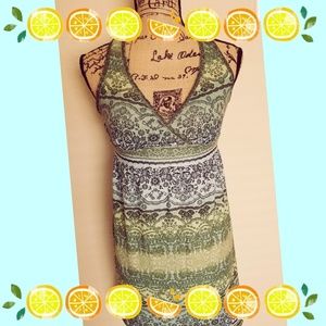 Floral shades of green dress